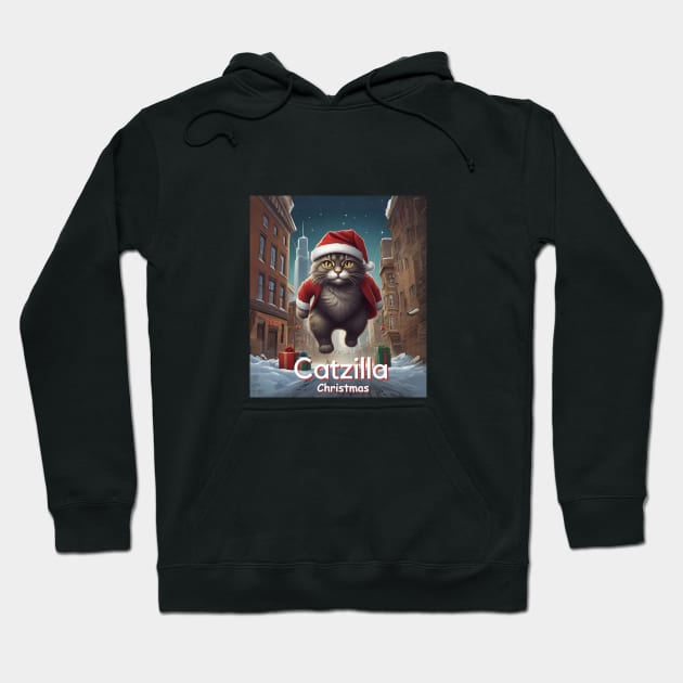 Catzilla Christmas Hoodie by iCutTee